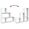 Knihovna/dělící stěna 3patrová bílá 123x29x123 cm kompozit 857985