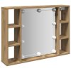 Zrcadlová skříňka s LED dub artisan 76 x 15 x 55 cm kompozit 857002
