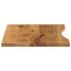Stolní deska s výřezem 80 x 60 x 2,5 cm masivní hrubý mangovník 370214