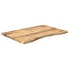Stolní deska s výřezem 90 x 60 x 2,5 cm masivní hrubý mangovník 370200