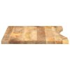 Stolní deska s výřezem 90 x 60 x 2,5 cm masivní hrubý mangovník 370200