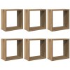 Nástěnné police kostky 6 ks dub artisan 30x15x30 cm kompozit 856581