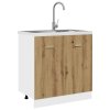 Skříňka pod dřez dub artisan 80 x 46 x 81,5 cm kompozit 856078