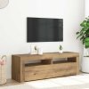 TV stolek s LED dub artisan 120 x 35 x 40 cm kompozitní dřevo 856314