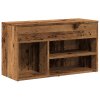 Lavice s botníkem old wood 80 x 30 x 45 cm kompozitní dřevo 856756