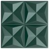 Nástěnné panely 12 ks zelené 50 x 50 cm XPS 3 m² origami 4100065