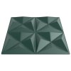 Nástěnné panely 48 ks zelené 50 x 50 cm XPS 12 m² origami 4100067
