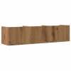 Nástěnná police na CD dub artisan 75x18x18 cm kompozitní dřevo 855949