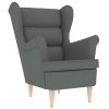 Křeslo tmavě šedé 74 x 84 x 100 cm textil 4016896