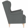 Křeslo tmavě šedé 74 x 84 x 100 cm textil 4016896
