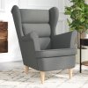 Křeslo tmavě šedé 74 x 84 x 100 cm textil 4016896