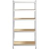 5patrový regál stříbrný ocel a kompozitní dřevo 4016958