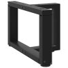 Nohy konferenčního stolku ve tvaru T, 2 ks, černé, 50 x 25 x (30-31) cm, ocel 4013008