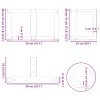 Nohy konferenčního stolku ve tvaru T, 2 ks, černé, 50 x 25 x (30-31) cm, ocel 4013008