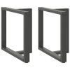 Nohy k jídelnímu stolu ve tvaru T, 2 ks, antracitové, 80 x 35 x (72-73) cm, ocel 4013062