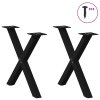 Nohy konferenčního stolku ve tvaru X, 2 ks, černé, 60 x (42-43) cm, ocel 4012900