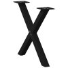 Nohy konferenčního stolku ve tvaru X, 2 ks, černé, 60 x (42-43) cm, ocel 4012900