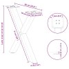 Nohy konferenčního stolku ve tvaru X, 2 ks, černé, 60 x (42-43) cm, ocel 4012900