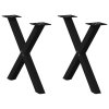 Nohy konferenčního stolku ve tvaru X, 2 ks, černé, 60 x (42-43) cm, ocel 4012900