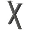 Nohy konferenčního stolku ve tvaru X, 2 ks, antracitové, 60 x (42-43) cm, ocel 4012902