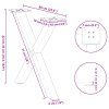 Nohy konferenčního stolku ve tvaru X, 2 ks, antracitové, 60 x (42-43) cm, ocel 4012902