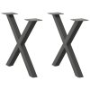 Nohy konferenčního stolku ve tvaru X, 2 ks, antracitové, 60 x (42-43) cm, ocel 4012902