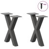 Nohy konferenčního stolku ve tvaru X, 2 ks, antracitové, 30 x (30-31) cm, ocel 4012870