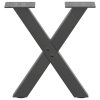 Nohy konferenčního stolku ve tvaru X, 2 ks, antracitové, 30 x (30-31) cm, ocel 4012870