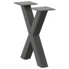 Nohy konferenčního stolku ve tvaru X, 2 ks, antracitové, 30 x (30-31) cm, ocel 4012870