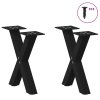 Nohy konferenčního stolku ve tvaru X, 2 ks, černé, 40 x (30-31) cm, ocel 4012872