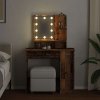 Toaletní stolek s LED starého dřeva 86,5 x 35 x 136 cm 857023