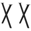 Nohy k jídelnímu stolu ve tvaru X, 2 ks, černé, 70 x (72-73) cm, ocel 4012916