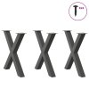 Nohy k jídelnímu stolu ve tvaru X, 3 ks, antracitové, 80 x (72-73) cm, ocel 4012994