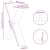 Nohy k jídelnímu stolu ve tvaru X, 3 ks, antracitové, 80 x (72-73) cm, ocel 4012994