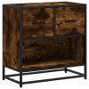 Noční stolek kouřový dub 60 x 31 x 60 cm kompozit dřevo a kovu 848696