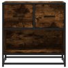 Noční stolek kouřový dub 60 x 31 x 60 cm kompozit dřevo a kovu 848696