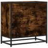 Noční stolek kouřový dub 60 x 31 x 60 cm kompozit dřevo a kovu 848696