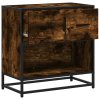 Noční stolek kouřový dub 60 x 31 x 60 cm kompozit dřevo a kovu 848696