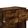 Noční stolek kouřový dub 60 x 31 x 60 cm kompozit dřevo a kovu 848696