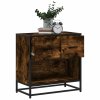 Noční stolek kouřový dub 60 x 31 x 60 cm kompozit dřevo a kovu 848696