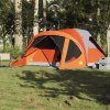 Rodinný stan tunel pro 6 osob šedý a oranžový nepromokavý 4009460