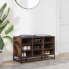 Lavice s botníkem hnědý dub 84x40x53,5 cm kompozit a kovu 849233