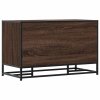Lavice s botníkem hnědý dub 84x40x53,5 cm kompozit a kovu 849233