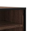 Lavice s botníkem hnědý dub 84x40x53,5 cm kompozit a kovu 849233