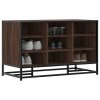 Lavice s botníkem hnědý dub 84x40x53,5 cm kompozit a kovu 849233