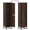 Skříň highboard hnědý dub 35,5x35x139 cm kompozit a kov 849058