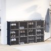 Úložný organizér s 12 kostkami s dvířky černý PP 4019578