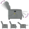 Elektrické masážní polohovací křeslo světle šedé textil 3303184
