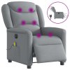 Elektrické masážní polohovací křeslo světle šedé textil 3303184