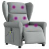 Elektrické masážní polohovací křeslo světle šedé textil 3303364